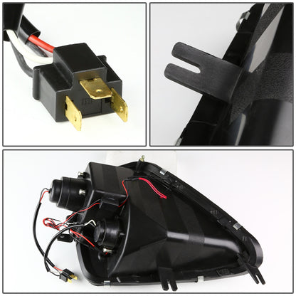 FAROS 00-05 MITSUBISHI ECLIPSE 2-DOOR - LED - HALO PROJECTOR - CHROME HOUSING / AMBER CORNER - H1 LOW BEAM / HIGH BEAM