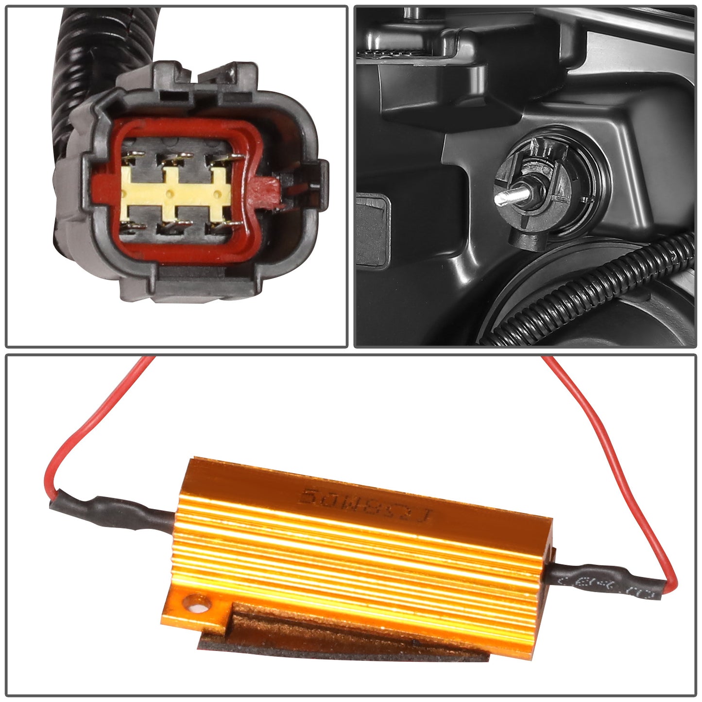 FAROS 04-15 NISSAN TITAN / 05-07 NISSAN ARMADA - 3D LED DRL - PROJECTOR - BLACK HOUSING / AMBER CORNER