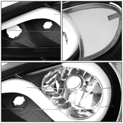 FAROS 99-05 PONTIAC GRAND AM - 3D - LED DRL - PROJECTOR - BLACK HOUSING / CLEAR CORNER - 9007 HIGH / LOW BEAM BULB