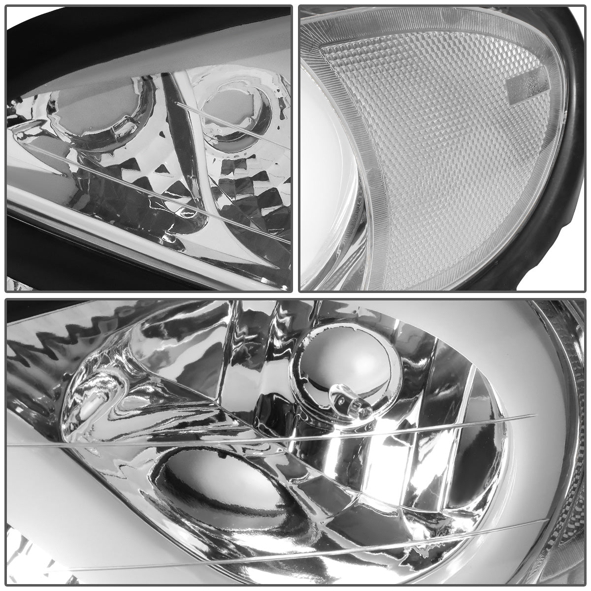 FAROS 99-05 PONTIAC GRAND AM - 3D - LED DRL - PROJECTOR - CHROME HOUSING / CLEAR CORNER - 9007 HIGH / LOW BEAM BULB