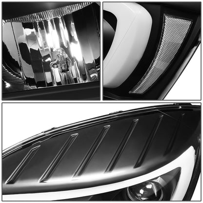 FAROS 06-08 DODGE RAM 1500 / 06-09 DODGE RAM 2500, 3500 - FITS MODELS WITH HALOGEN HEADLAMPS ONLY - LED DRL - PROJECTOR - BLACK HOUSING / CLEAR CORNER - H1 LOW BEAM / H1 HIGH BEAM / INTEGRATED LED SIGNAL & MARKER