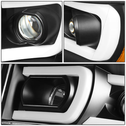 FAROS 06-08 DODGE RAM 1500 / 06-09 DODGE RAM 2500, 3500 - FITS MODELS WITH HALOGEN HEADLAMPS ONLY - DUAL LED DRL - PROJECTOR - BLACK HOUSING / AMBER CORNER - H1 LOW BEAM / H1 HIGH BEAM / INTEGRATED LED SIGNAL & MARKER