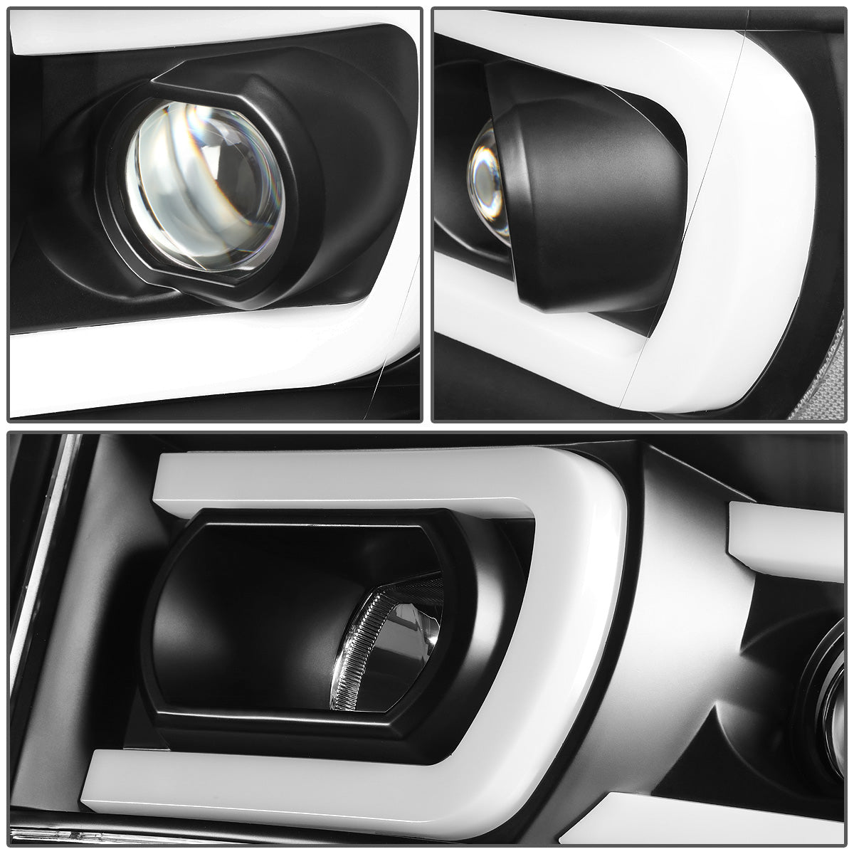 FAROS 06-08 DODGE RAM 1500 / 06-09 DODGE RAM 2500, 3500 - FITS MODELS WITH HALOGEN HEADLAMPS ONLY - DUAL LED DRL - PROJECTOR - BLACK HOUSING / CLEAR CORNER - H1 LOW BEAM / H1 HIGH BEAM / INTEGRATED LED SIGNAL & MARKER