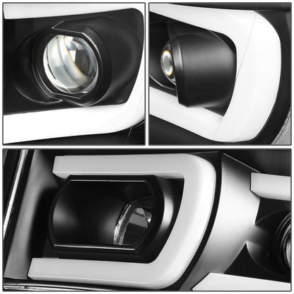 FAROS 06-08 DODGE RAM 1500 / 06-09 DODGE RAM 2500, 3500 - FITS MODELS WITH HALOGEN HEADLAMPS ONLY - DUAL LED DRL - PROJECTOR - BLACK HOUSING / CLEAR CORNER - H1 LOW BEAM / H1 HIGH BEAM / INTEGRATED LED SIGNAL & MARKER
