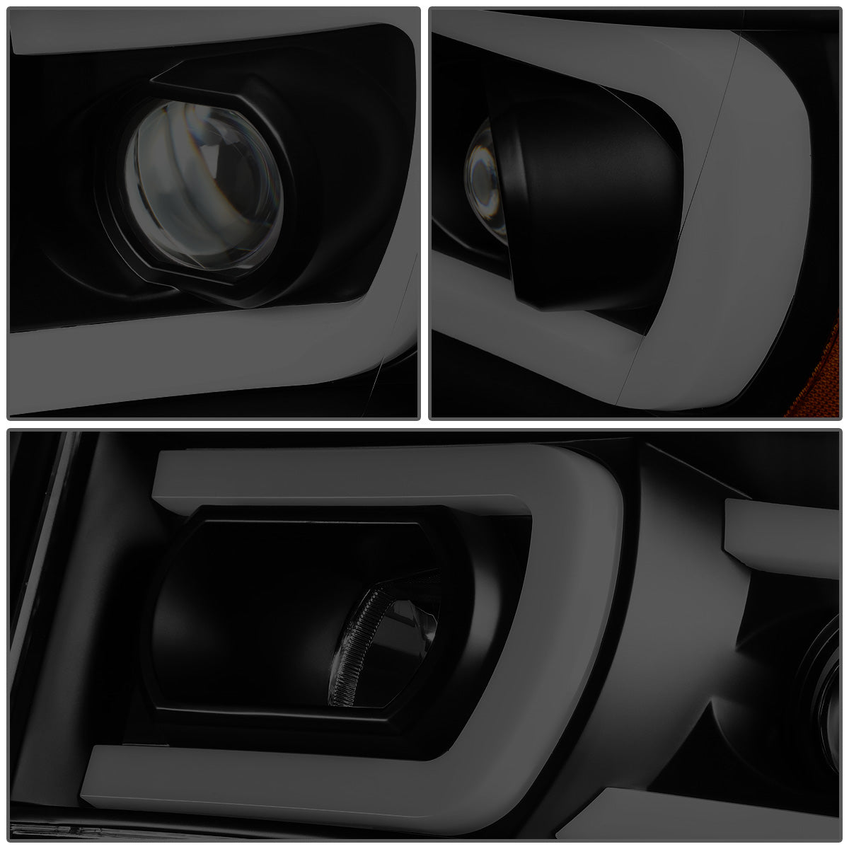 FAROS 06-08 DODGE RAM 1500 / 06-09 DODGE RAM 2500, 3500 - FITS MODELS WITH HALOGEN HEADLAMPS ONLY - DUAL LED DRL - PROJECTOR - BLACK HOUSING / SMOKE LENS / AMBER CORNER - H1 LOW BEAM / H1 HIGH BEAM / INTEGRATED LED SIGNAL & MARKER