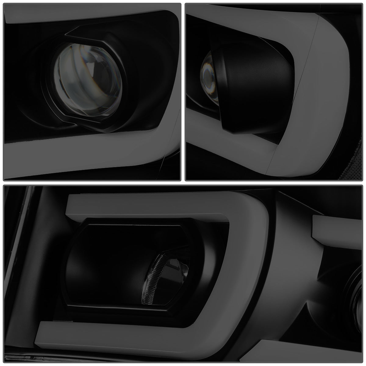FAROS 06-08 DODGE RAM 1500 / 06-09 DODGE RAM 2500, 3500 - FITS MODELS WITH HALOGEN HEADLAMPS ONLY - DUAL LED DRL - PROJECTOR - BLACK HOUSING / SMOKE LENS / CLEAR CORNER - H1 LOW BEAM / H1 HIGH BEAM / INTEGRATED LED SIGNAL & MARKER