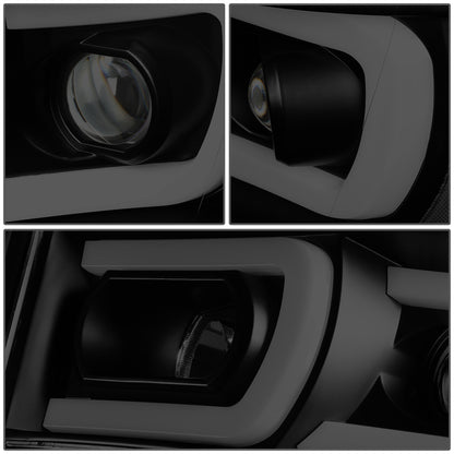 FAROS 06-08 DODGE RAM 1500 / 06-09 DODGE RAM 2500, 3500 - FITS MODELS WITH HALOGEN HEADLAMPS ONLY - DUAL LED DRL - PROJECTOR - BLACK HOUSING / SMOKE LENS / CLEAR CORNER - H1 LOW BEAM / H1 HIGH BEAM / INTEGRATED LED SIGNAL & MARKER
