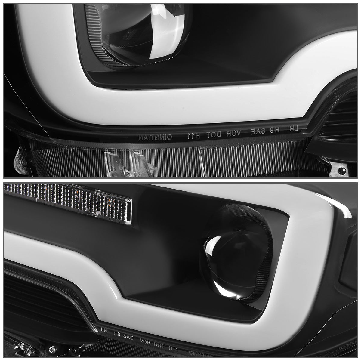 FAROS 16-20 TOYOTA TACOMA - FITS MODELS WITH HALOGEN HEADLIGHTS WITHOUT LED DRL - PROJECTOR - SEQUENTIAL TURN SIGNAL - LED DRL - BLACK HOUSING / AMBER CORNER - H7 LOW BEAM / HIGH BEAM, 2825 SIDE MARKER