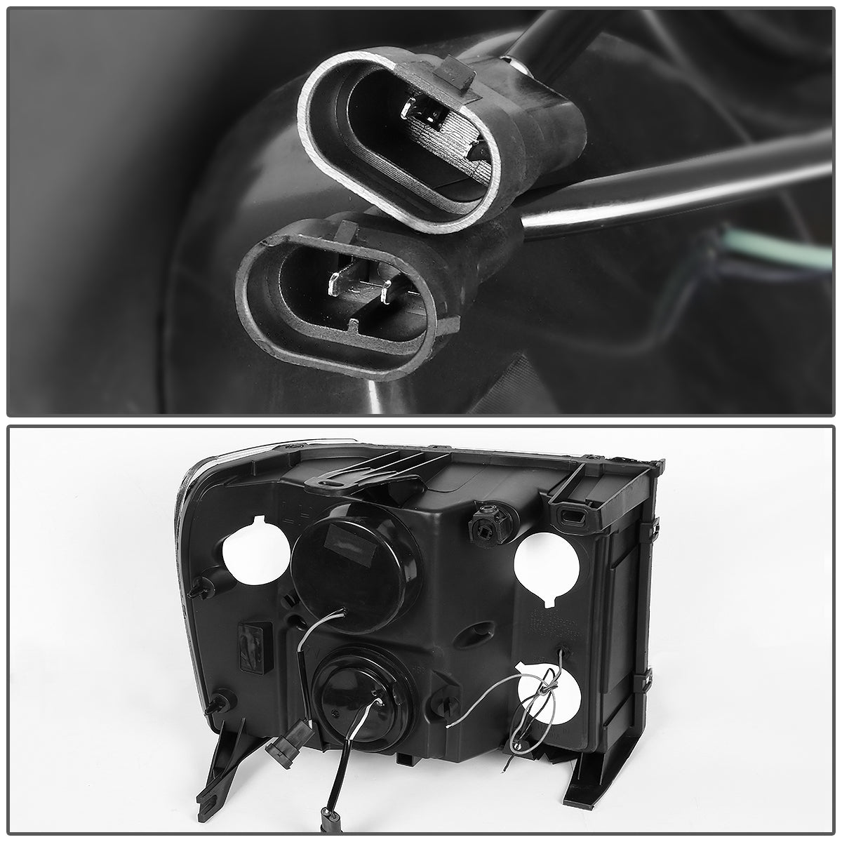 FAROS 07-13 GMC SIERRA 1500, 2500HD, 3500HD 2/4-DOOR - LED - U-BAR HALO PROJECTOR - BLACK HOUSING / CLEAR CORNER - H11 LOW BEAM / 9005 HIGH BEAM