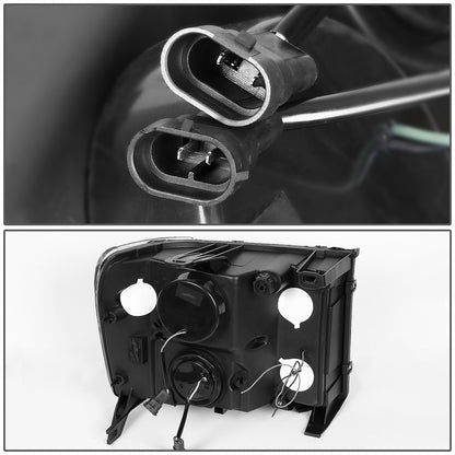 FAROS 07-13 GMC SIERRA 1500, 2500HD, 3500HD 2/4-DOOR - LED - U-BAR HALO PROJECTOR - BLACK HOUSING / CLEAR CORNER - H11 LOW BEAM / 9005 HIGH BEAM