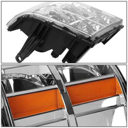 FAROS 07-13 GMC SIERRA 1500, 2500HD, 3500HD 2/4-DOOR -  L-BAR HALO PROJECTOR - CHROME HOUSING / AMBER CORNER - H11 LOW BEAM / 9005 HIGH BEAM