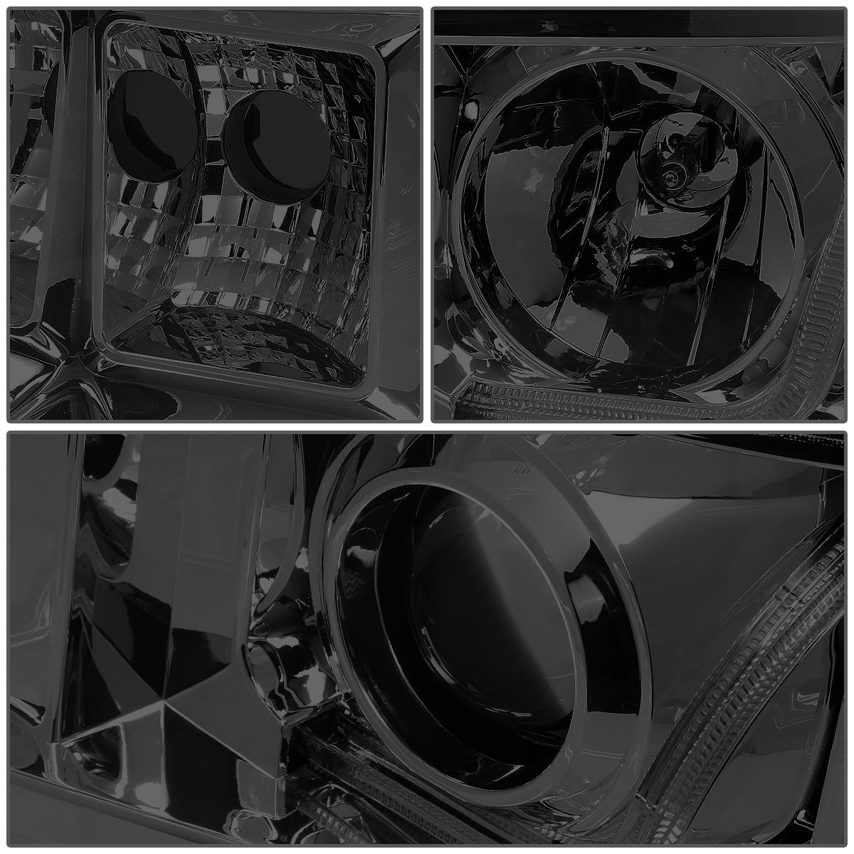 FAROS 07-13 GMC SIERRA 1500, 2500HD, 3500HD 2/4-DOOR - L-BAR HALO PROJECTOR - SMOKE HOUSING / AMBER CORNER - H11 LOW BEAM / 9005 HIGH BEAM