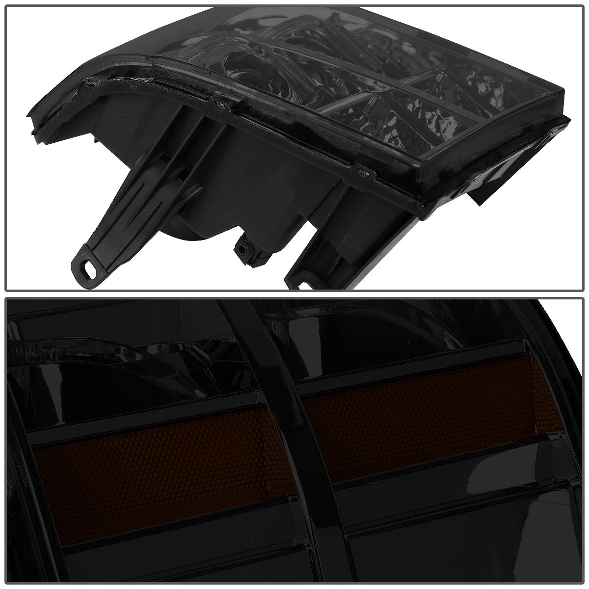 FAROS 07-13 GMC SIERRA 1500, 2500HD, 3500HD 2/4-DOOR - L-BAR HALO PROJECTOR - SMOKE HOUSING / AMBER CORNER - H11 LOW BEAM / 9005 HIGH BEAM