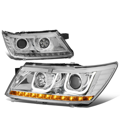 FAROS 09-17 DODGE JOURNEY 4-DOOR - LED U-BAR DRL - HALO PROJECTOR LOW BEAM / 5 LED HIGH BEAM - CHROME HOUSING / CLEAR CORNER - H7 LOW BEAM