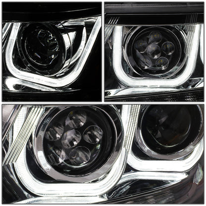 FAROS 09-17 DODGE JOURNEY 4-DOOR - LED U-BAR DRL - HALO PROJECTOR LOW BEAM / 5 LED HIGH BEAM - CHROME HOUSING / CLEAR CORNER - H7 LOW BEAM