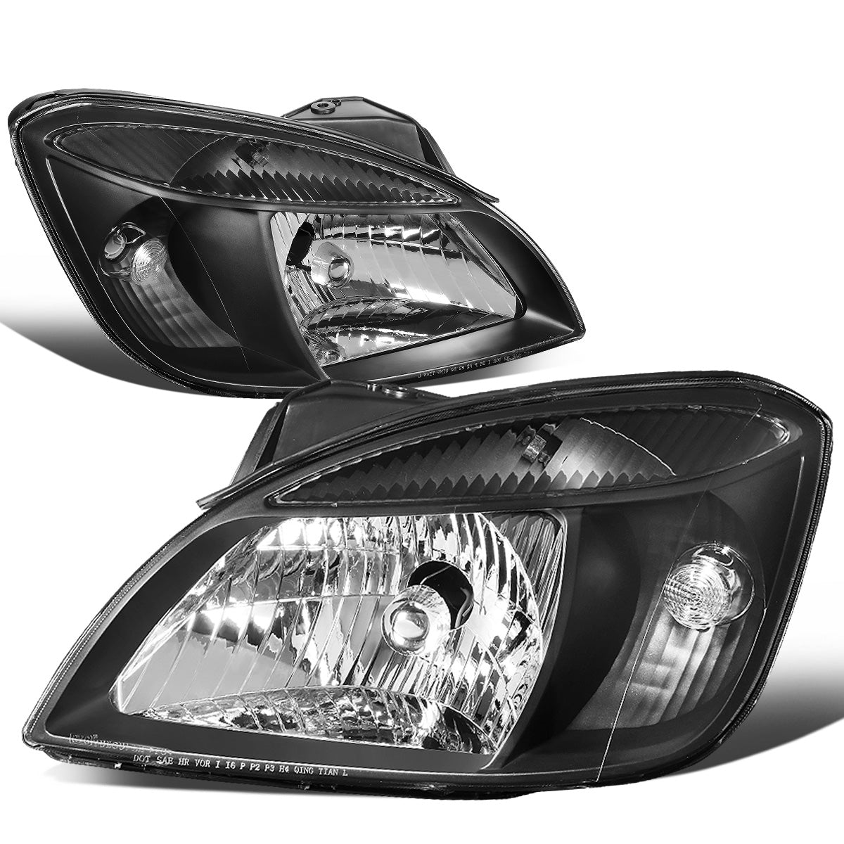 FAROS 06-08 KIA RIO / 06-08 KIA RIO5 - BLACK HOUSING / CLEAR CORNER - H4 HIGH BEAM / H4 LOW BEAM / PY21W SIGNAL / 194 MARKER