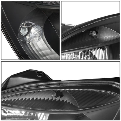 FAROS 06-08 KIA RIO / 06-08 KIA RIO5 - BLACK HOUSING / CLEAR CORNER - H4 HIGH BEAM / H4 LOW BEAM / PY21W SIGNAL / 194 MARKER