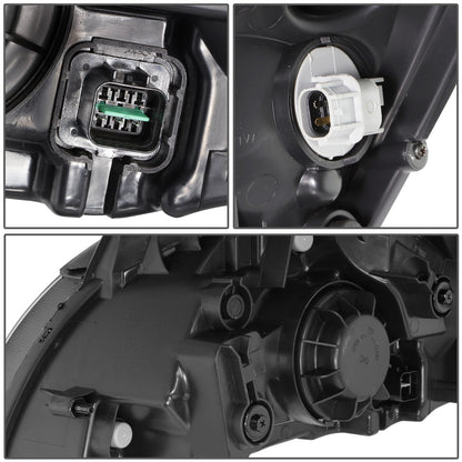 FAROS 06-08 KIA RIO / 06-08 KIA RIO5 - BLACK HOUSING / CLEAR CORNER - H4 HIGH BEAM / H4 LOW BEAM / PY21W SIGNAL / 194 MARKER