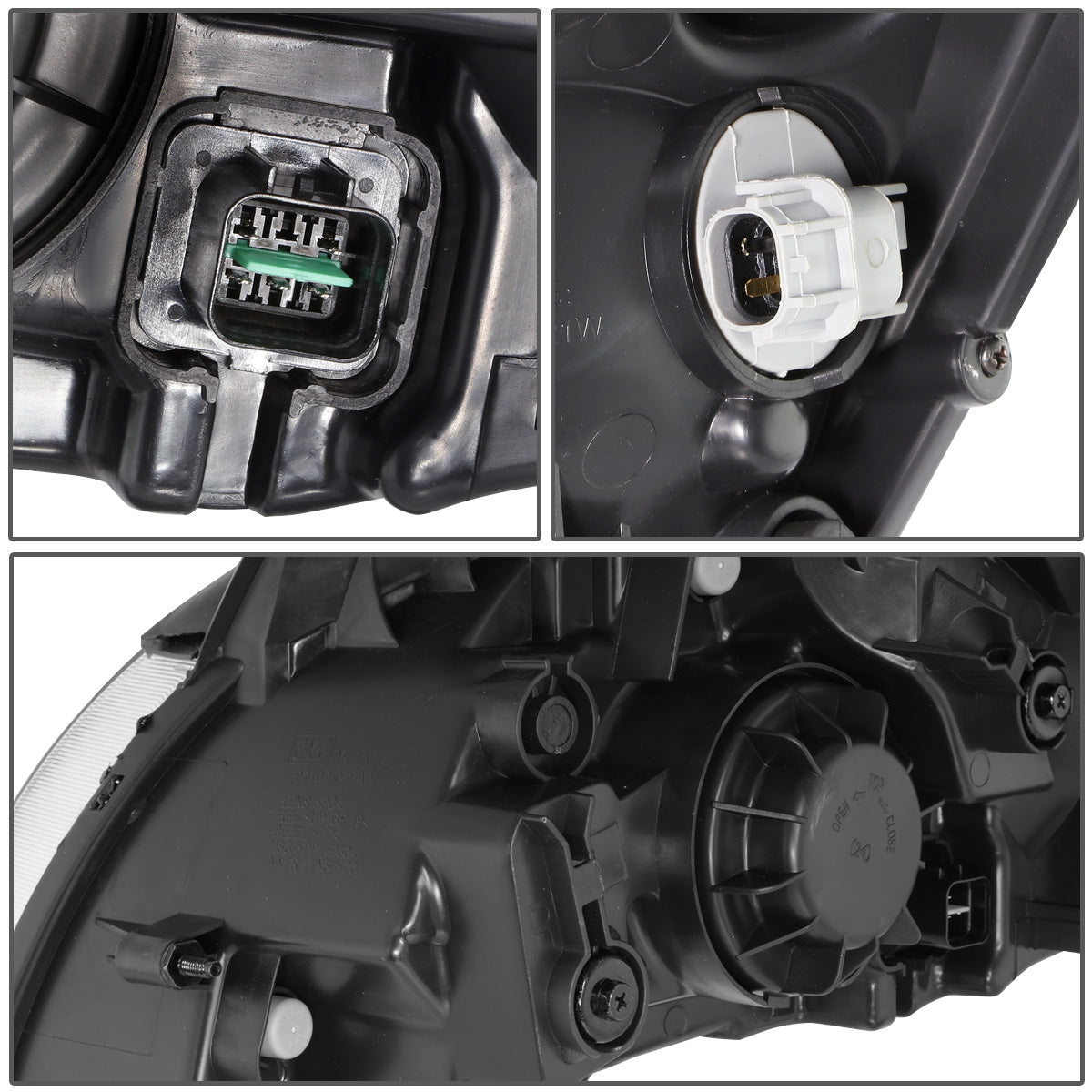 FAROS 06-08 KIA RIO / 06-08 KIA RIO5 - CHROME HOUSING / CLEAR CORNER - H4 HIGH BEAM / H4 LOW BEAM / PY21W SIGNAL / 194 MARKER