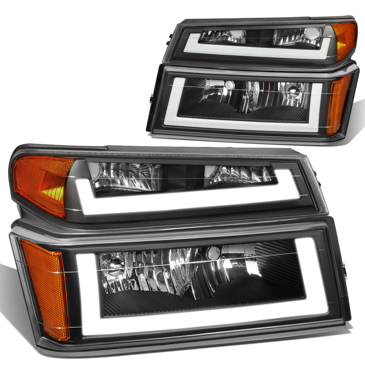 FAROS 04-12 CHEVY COLORADO - LED RUNNING LIGHTS REQUIRE TAPPING INTO EXISTING WIRING - LED DRL - BLACK HOUSING / AMBER CORNER - 9006 LOW BEAM / 9005 HIGH