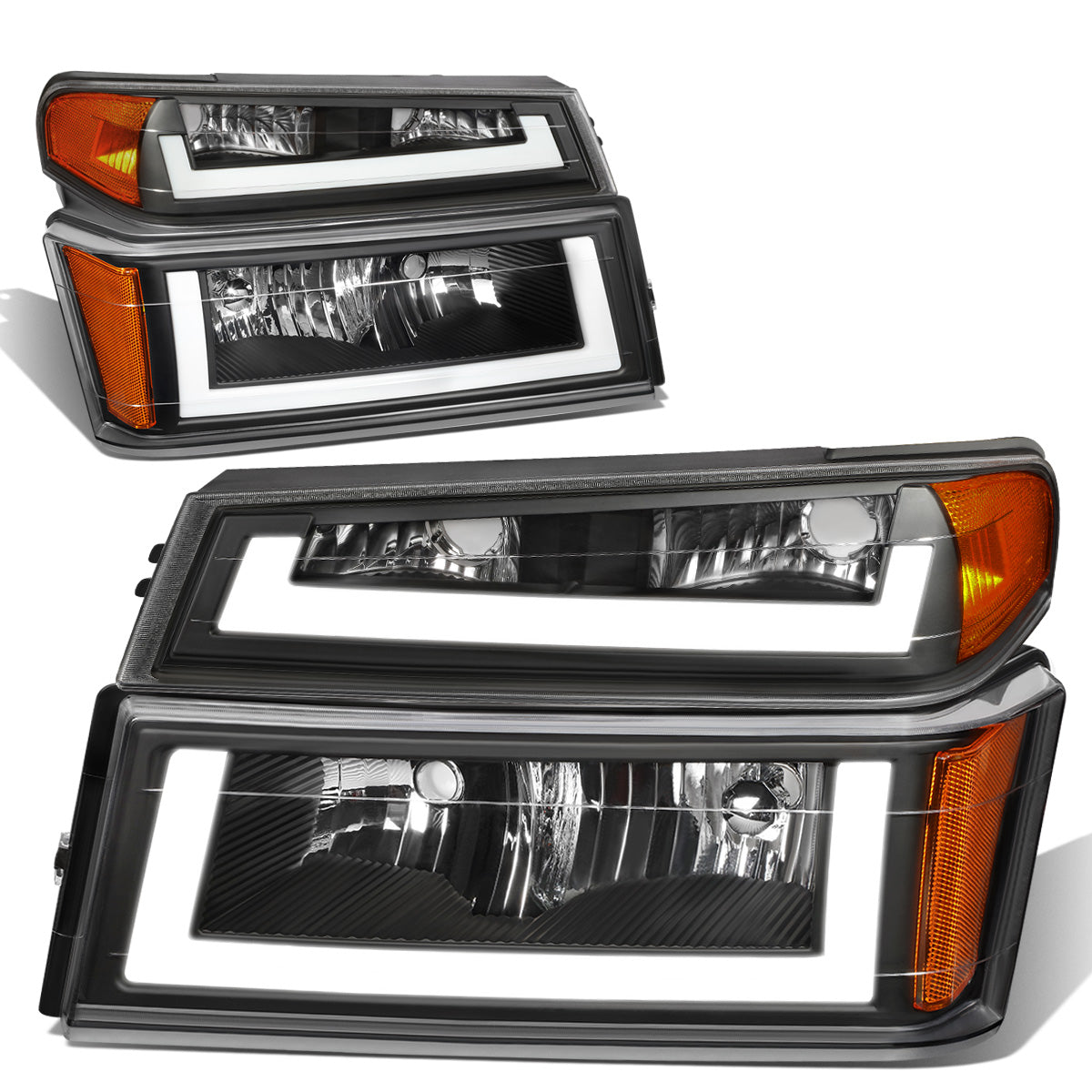 FAROS 04-12 CHEVY COLORADO - LED RUNNING LIGHTS REQUIRE TAPPING INTO EXISTING WIRING - LED DRL - BLACK HOUSING / AMBER CORNER - 9006 LOW BEAM / 9005 HIGH