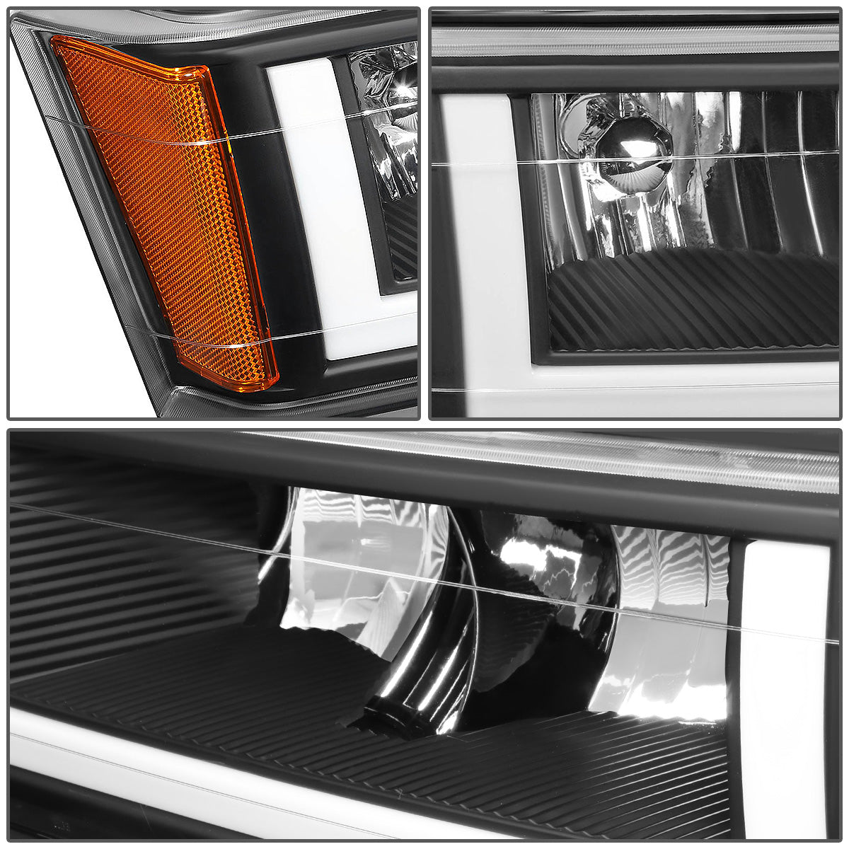 FAROS 04-12 CHEVY COLORADO - LED RUNNING LIGHTS REQUIRE TAPPING INTO EXISTING WIRING - LED DRL - BLACK HOUSING / AMBER CORNER - 9006 LOW BEAM / 9005 HIGH