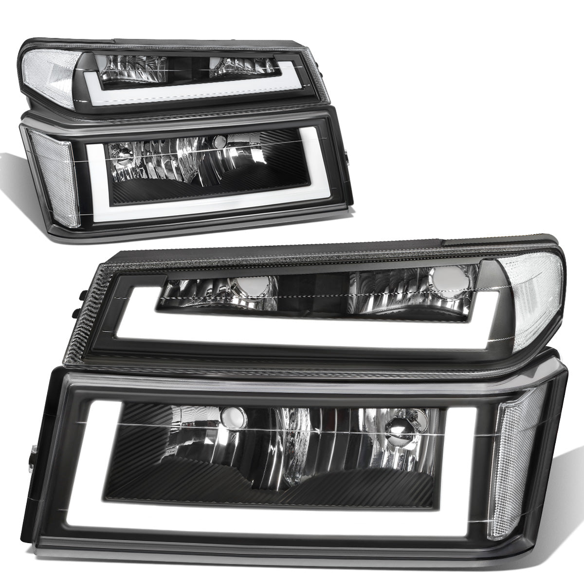 FAROS 04-12 CHEVY COLORADO - LED RUNNING LIGHTS REQUIRE TAPPING INTO EXISTING WIRING - LED DRL - BLACK HOUSING / CLEAR CORNER - 9006 LOW BEAM / 9005 HIGH