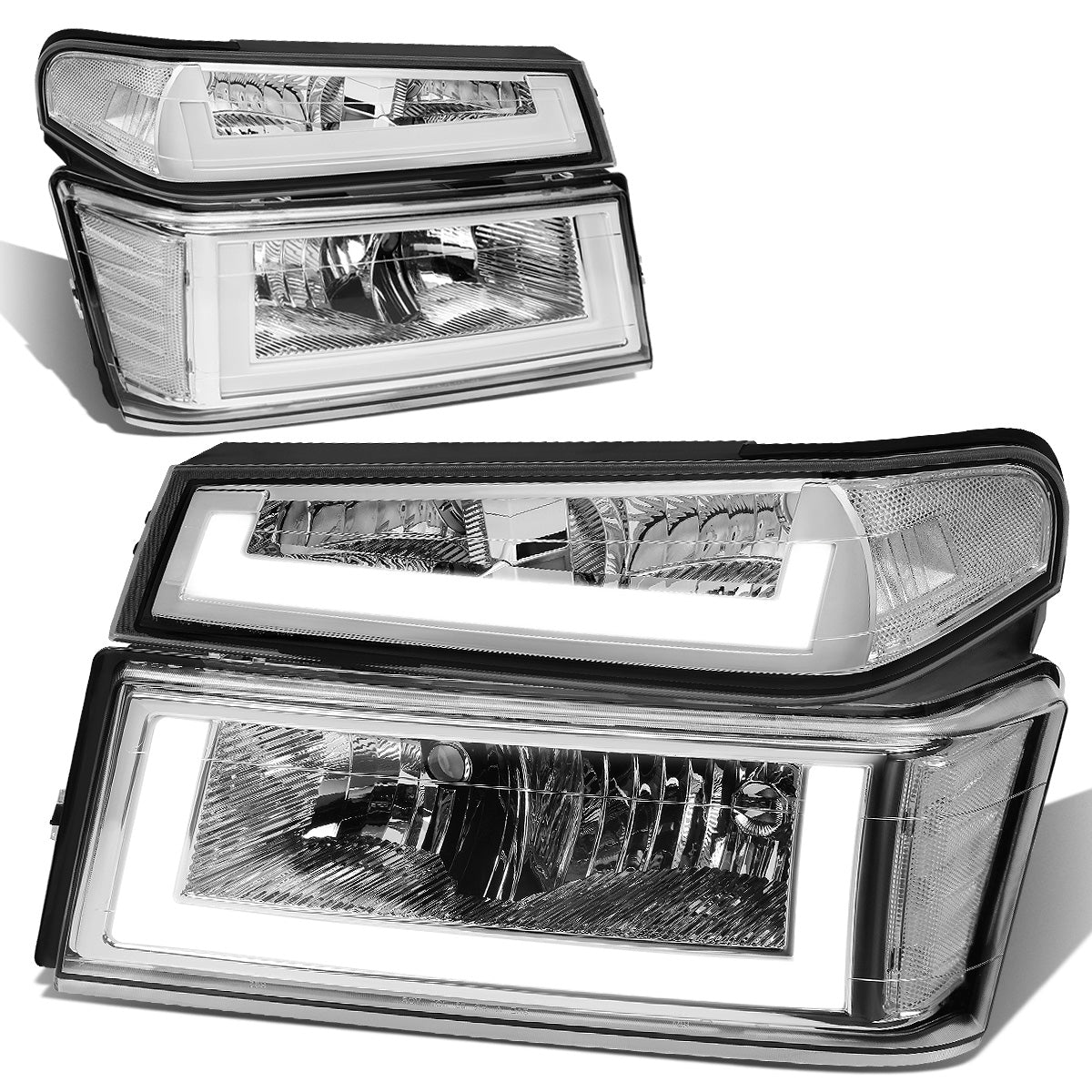 FAROS 04-12 CHEVY COLORADO - LED RUNNING LIGHTS REQUIRE TAPPING INTO EXISTING WIRING - LED DRL - CHROME HOUSING / CLEAR CORNER - 9006 LOW BEAM / 9005 HIGH