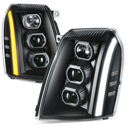 FAROS 07-14 CADILLAC ESCALADE / 07-14 CADILLAC ESCALADE ESV / 07-13 CADILLAC ESCALADE EXT - PROJECTOR HOUSING - H7 / H1 - BLACK HOUSING / CLEAR CORNER
