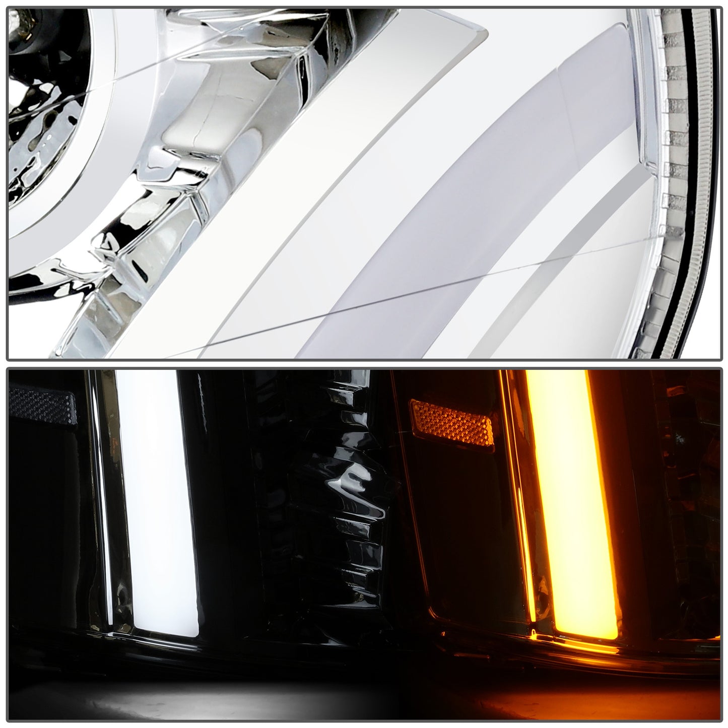 FAROS 07-14 CADILLAC ESCALADE / 07-14 CADILLAC ESCALADE ESV / 07-13 CADILLAC ESCALADE EXT - PROJECTOR HOUSING - H7 / H1 - CHROME HOUSING / CLEAR CORNER