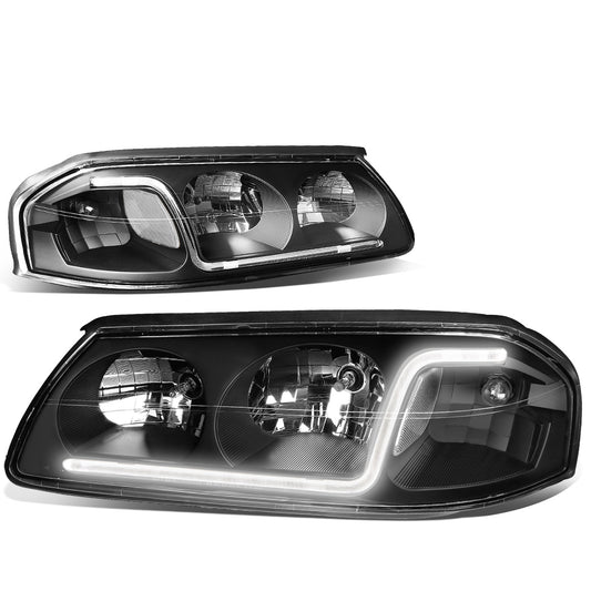 FAROS 00-05 CHEVY IMPALA 4-DOOR - LED DRL - BLACK HOUSING / CLEAR CORNER - 9006 LOW BEAM / 9005 HIGH BEAM