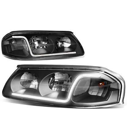 FAROS 00-05 CHEVY IMPALA 4-DOOR - LED DRL - BLACK HOUSING / CLEAR CORNER - 9006 LOW BEAM / 9005 HIGH BEAM