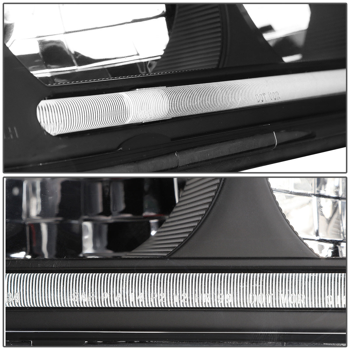 FAROS 00-05 CHEVY IMPALA 4-DOOR - LED DRL - BLACK HOUSING / CLEAR CORNER - 9006 LOW BEAM / 9005 HIGH BEAM