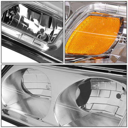 FAROS 00-05 CHEVY IMPALA 4-DOOR - LED DRL - CHROME HOUSING / AMBER CORNER - 9006 LOW BEAM / 9005 HIGH BEAM