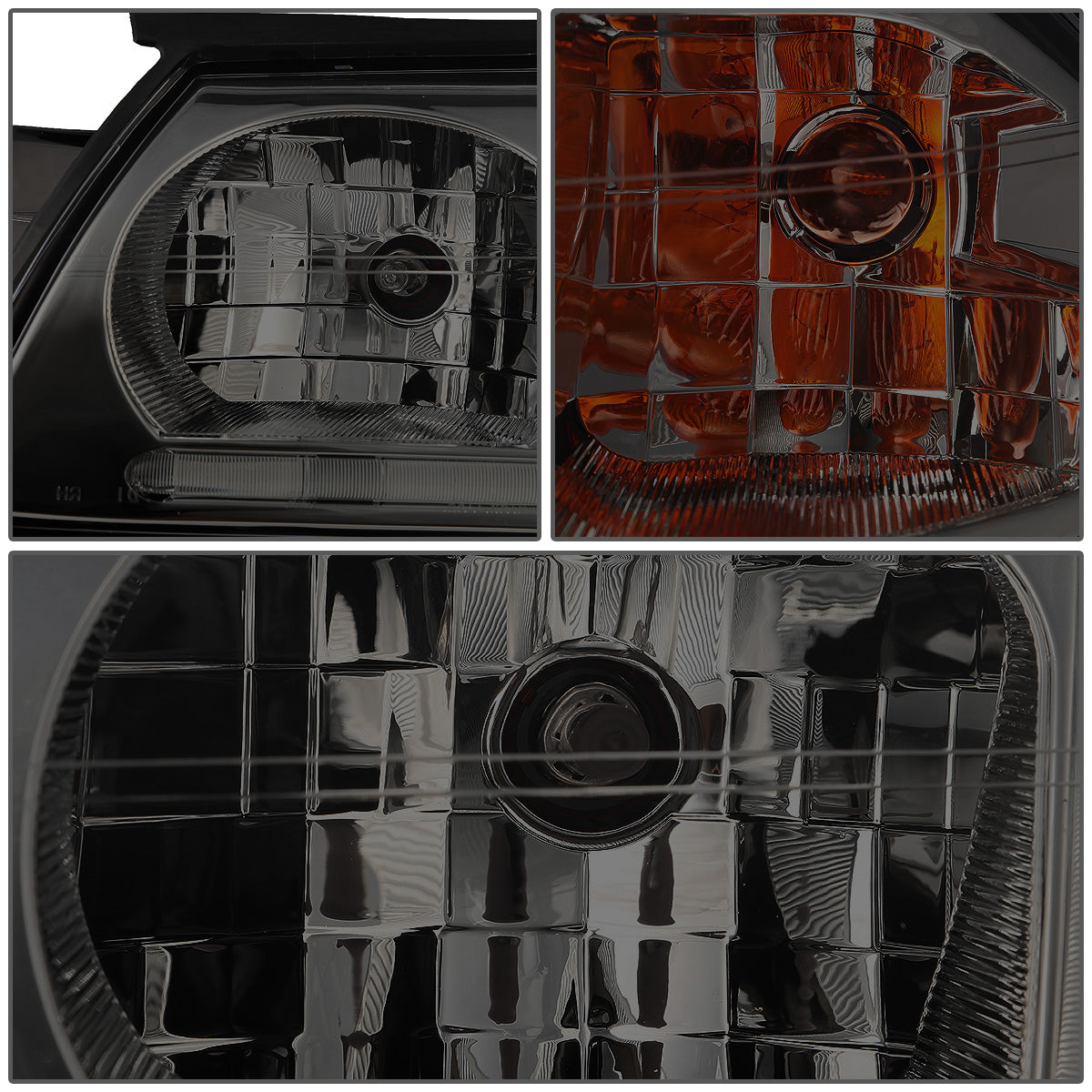 FAROS 00-05 CHEVY IMPALA 4-DOOR - LED DRL - SMOKE HOUSING / AMBER CORNER - 9006 LOW BEAM / 9005 HIGH BEAM