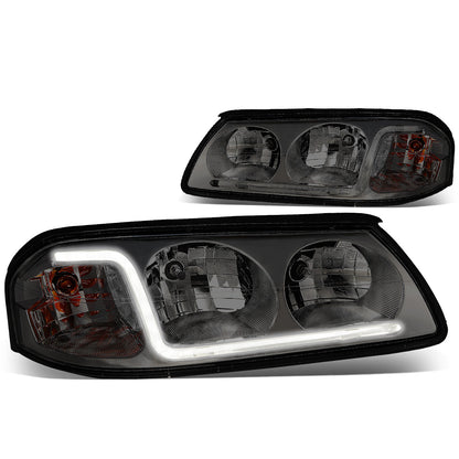 FAROS 00-05 CHEVY IMPALA 4-DOOR - LED DRL - SMOKE HOUSING / CLEAR CORNER - 9006 LOW BEAM / 9005 HIGH BEAM