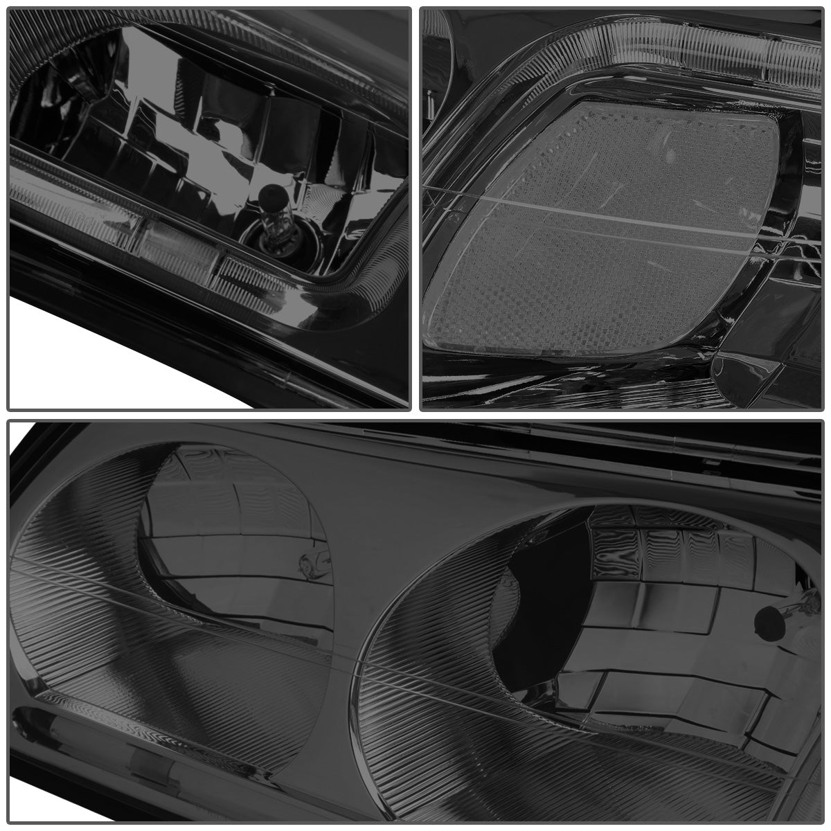 FAROS 00-05 CHEVY IMPALA 4-DOOR - LED DRL - SMOKE HOUSING / CLEAR CORNER - 9006 LOW BEAM / 9005 HIGH BEAM