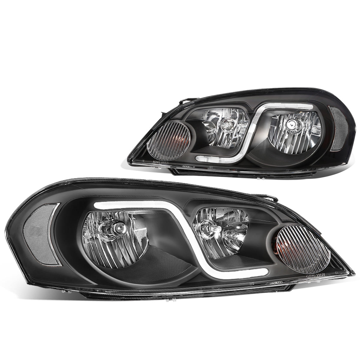 FAROS 06-13 CHEVY IMPALA / 06-07 MONTE CARLO / 14-16 CHEVY IMPALA LIMITED 2/4-DOOR - LED DRL - BLACK HOUSING / CLEAR CORNER - H11 LOW BEAM / H9 HIGH BEAM