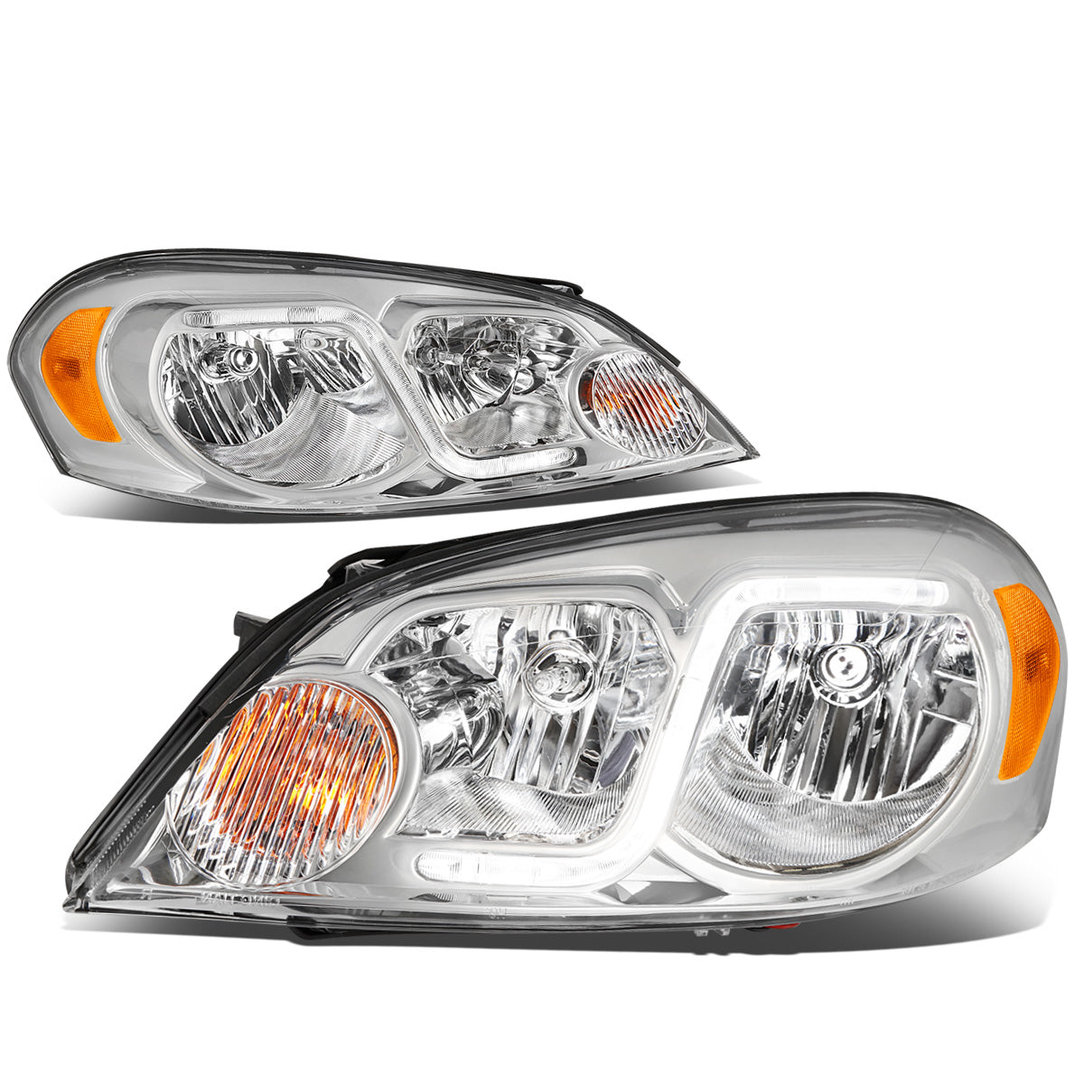 FAROS 06-13 CHEVY IMPALA / 06-07 MONTE CARLO / 14-16 CHEVY IMPALA LIMITED 2/4-DOOR - LED DRL - CHROME HOUSING / AMBER CORNER - H11 LOW BEAM / H9 HIGH BEAM