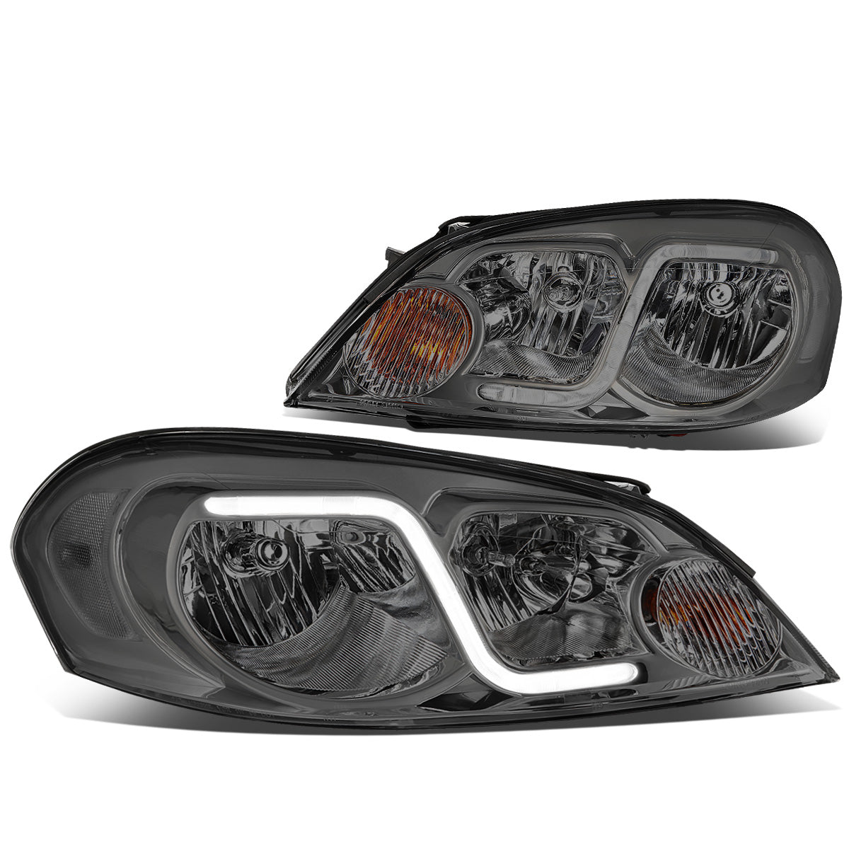 FAROS 06-13 CHEVY IMPALA / 06-07 MONTE CARLO / 14-16 CHEVY IMPALA LIMITED 2/4-DOOR - LED DRL - SMOKE HOUSING / CLEAR CORNER - H11 LOW BEAM / H9 HIGH BEAM