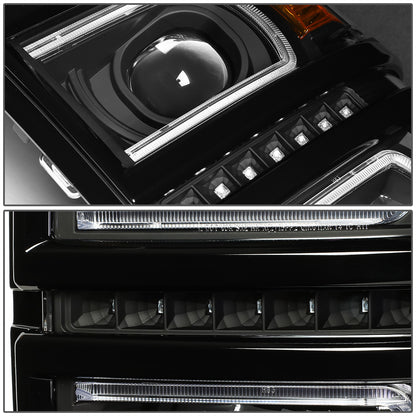 FAROS 14-15 CHEVROLET SILVERADO 1500 - LED DRL - BLACK HOUSING / AMBER CORNER - H1 LOW BEAM / 9005 HIGH BEAM
