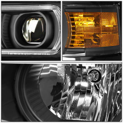 FAROS 14-15 CHEVROLET SILVERADO 1500 - LED DRL - BLACK HOUSING / AMBER CORNER - H1 LOW BEAM / 9005 HIGH BEAM