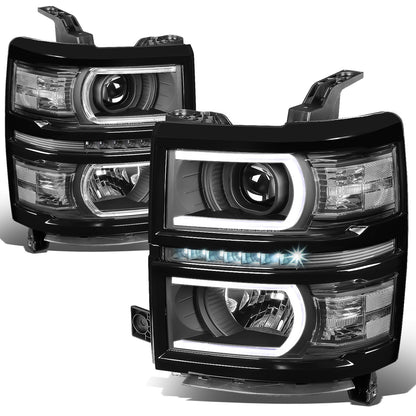 FAROS 14-15 CHEVROLET SILVERADO 1500 - LED DRL - BLACK HOUSING / CLEAR CORNER - H1 LOW BEAM / 9005 HIGH BEAM