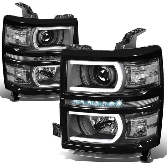FAROS 14-15 CHEVROLET SILVERADO 1500 - LED DRL - BLACK HOUSING / CLEAR CORNER - H1 LOW BEAM / 9005 HIGH BEAM