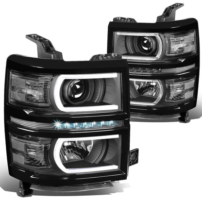 FAROS 14-15 CHEVROLET SILVERADO 1500 - LED DRL - BLACK HOUSING / CLEAR CORNER - H1 LOW BEAM / 9005 HIGH BEAM