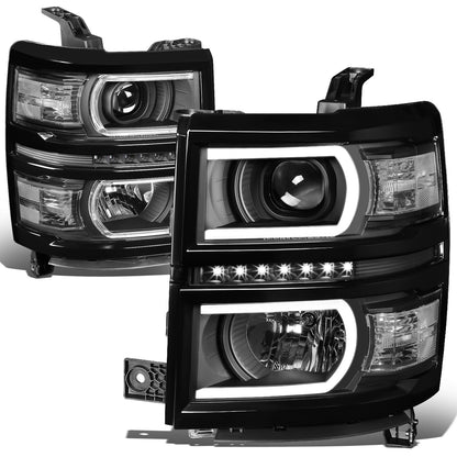 FAROS 14-15 CHEVROLET SILVERADO 1500 - LED DRL - BLACK HOUSING / CLEAR CORNER - H1 LOW BEAM / 9005 HIGH BEAM