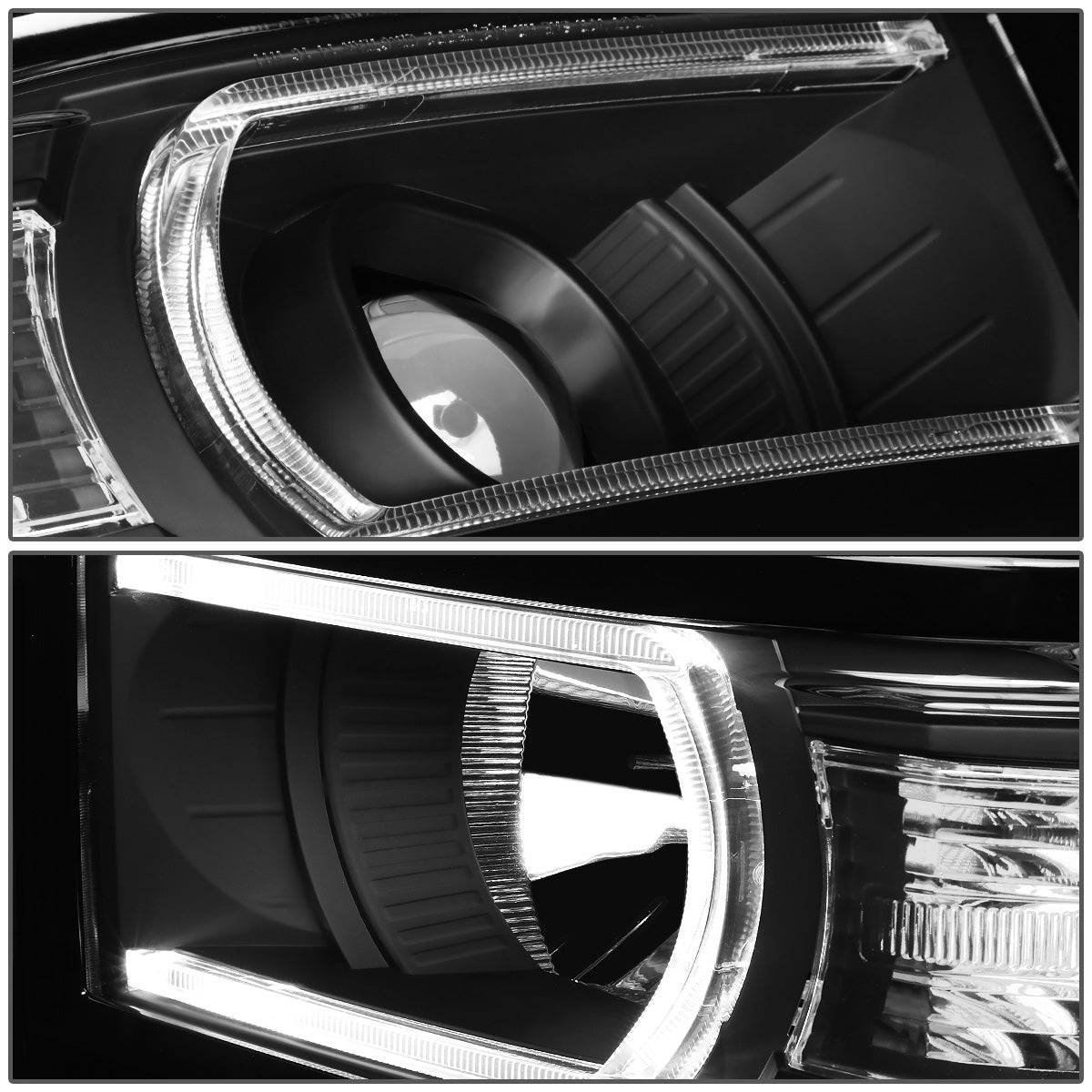 FAROS 14-15 CHEVROLET SILVERADO 1500 - LED DRL - BLACK HOUSING / CLEAR CORNER - H1 LOW BEAM / 9005 HIGH BEAM