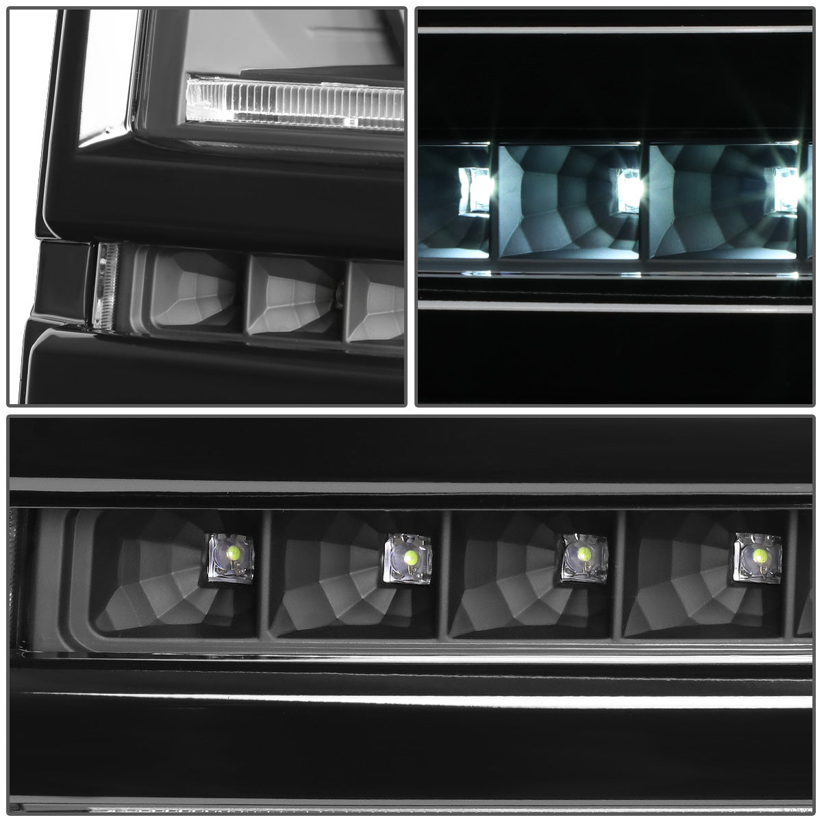 FAROS 14-15 CHEVROLET SILVERADO 1500 - LED DRL - BLACK HOUSING / CLEAR CORNER - H1 LOW BEAM / 9005 HIGH BEAM