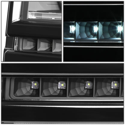 FAROS 14-15 CHEVROLET SILVERADO 1500 - LED DRL - BLACK HOUSING / CLEAR CORNER - H1 LOW BEAM / 9005 HIGH BEAM