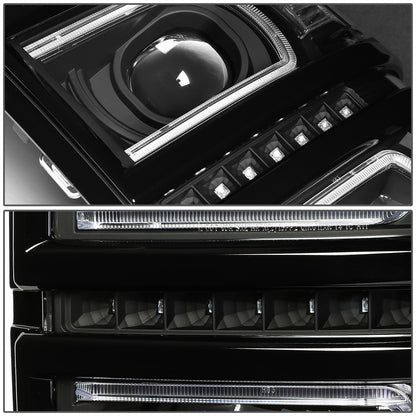 FAROS 14-15 CHEVROLET SILVERADO 1500 - LED DRL - BLACK HOUSING / CLEAR CORNER - H1 LOW BEAM / 9005 HIGH BEAM